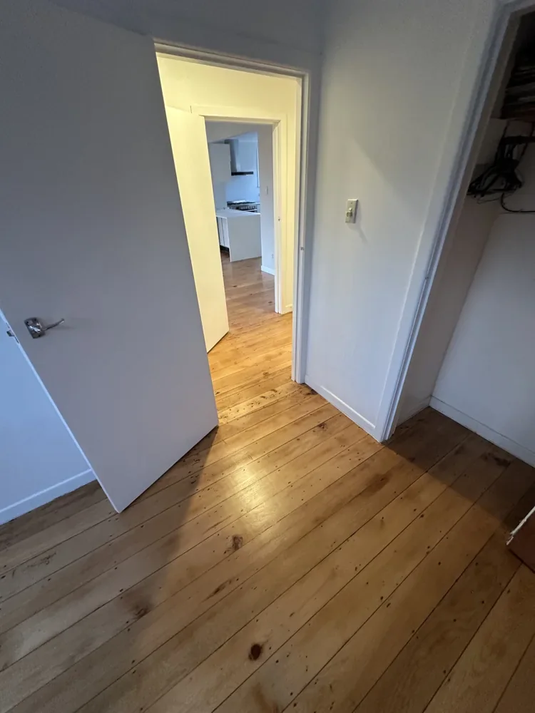Timber Floor Restoration — Riverhead — Finished hall and transition
